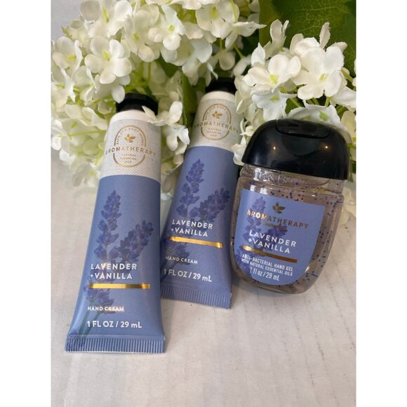 Bath & Body Works Aromatherapy “Lavender & Vanilla” New 3-pc Hand Care Set - Picture 1 of 6